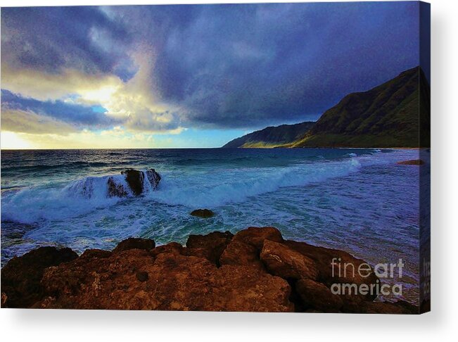 Hawaii Acrylic Print featuring the photograph High Tide at Pray for Sex Beach by Craig Wood