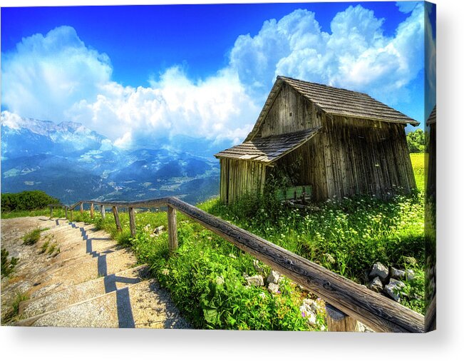 Austria Acrylic Print featuring the photograph High Up in the Mountains by Debra and Dave Vanderlaan