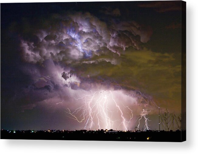 Colorado Lightning Acrylic Print featuring the photograph Highway 52 Storm Cell - Two and half Minutes Lightning Strikes by James BO Insogna