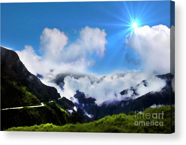 Highway Acrylic Print featuring the photograph Highway Through The Andes - Painting by Al Bourassa