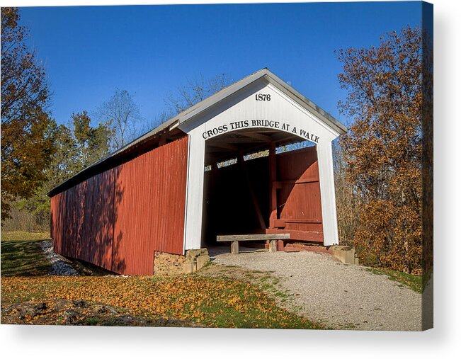 America Acrylic Print featuring the photograph Hillsdale/Possum Bottom/Jackson's Ford covered bridge by Jack R Perry