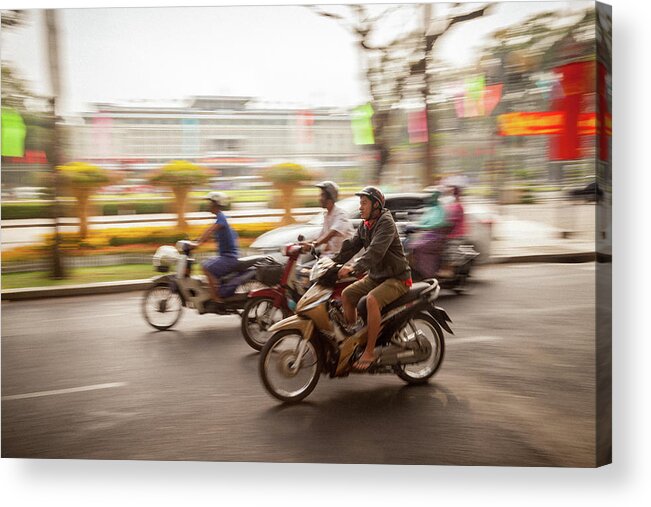 Ho Chi Minh Acrylic Print featuring the photograph Ho Chi Minh Motorcycles by Erika Gentry
