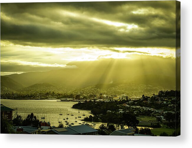 Hobart Acrylic Print featuring the photograph Hobart Sunset by Ren Harris