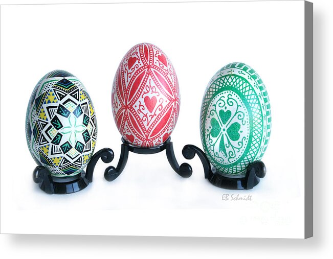 Pysanky Acrylic Print featuring the photograph Holiday Eggs by E B Schmidt