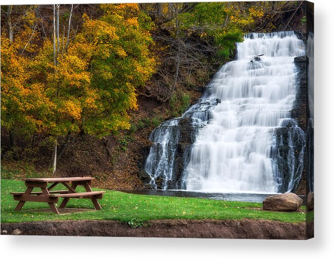 Holley Canal Falls Acrylic Print featuring the photograph Holley Canal Falls by Mark Papke