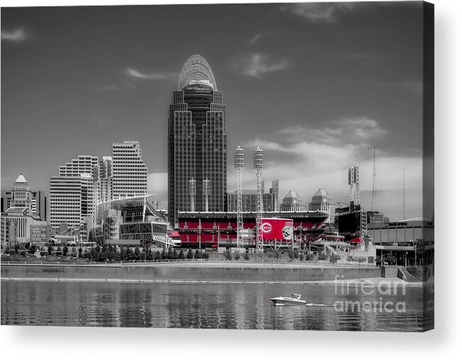 Home Of The Cincinnati Reds Acrylic Print featuring the photograph Home Of The Cincinnati Reds by Mel Steinhauer