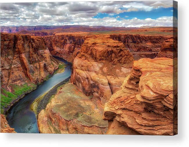Horseshoe Bend Acrylic Print featuring the photograph Horseshoe Bend Arizona - Colorado River $4 by Jennifer Rondinelli Reilly - Fine Art Photography