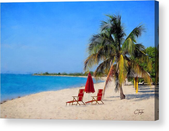 Beach Scene Acrylic Print featuring the mixed media Hot Fun in the Summertime by Colleen Taylor