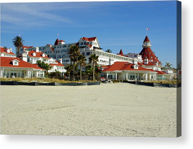 San Diego Acrylic Print featuring the photograph Hotel Del Coronado Beach by Jeff Lowe