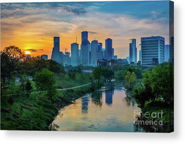 America Acrylic Print featuring the photograph Houston Dawn by Inge Johnsson