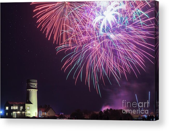 Fireworks Acrylic Print featuring the photograph Hunstanton fireworks night 2017 in Norfolk UK by Simon Bratt
