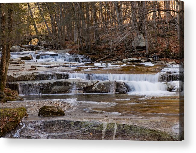 Landscape Acrylic Print featuring the photograph Ice on Fall Stream by Vance Bell