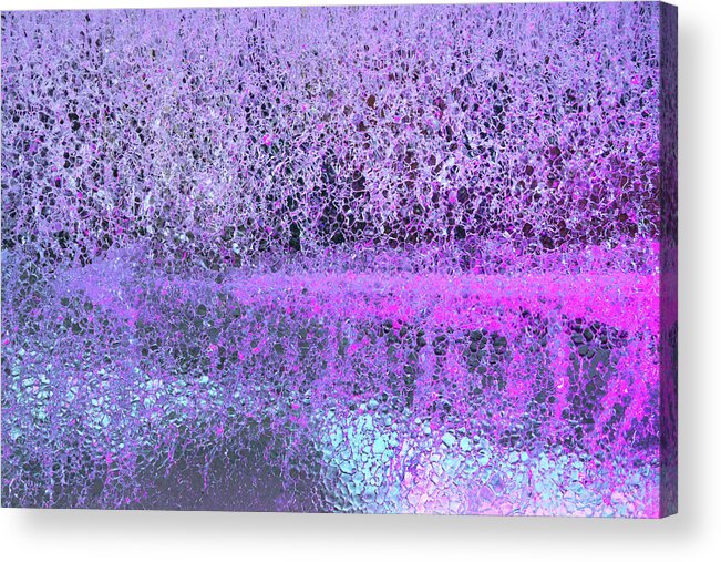 Ice Formations Acrylic Print featuring the photograph Ice-sculpting Festival In The Colorado Rockies, Soft Magenta by Bijan Pirnia