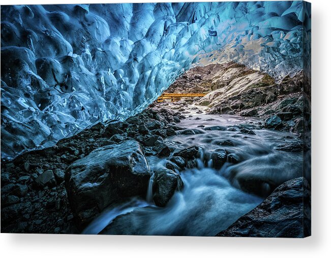 Iceland Acrylic Print featuring the photograph Icelandic Ice Cave by Andres Leon