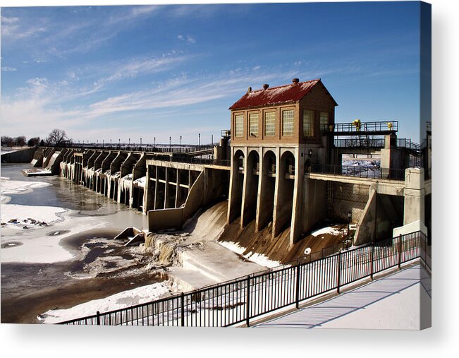 Oklahoma Acrylic Print featuring the photograph Icy Overholser by Lana Trussell