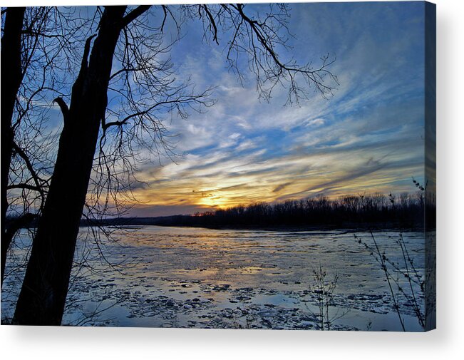 Icy River Acrylic Print featuring the photograph Icy River by Cricket Hackmann