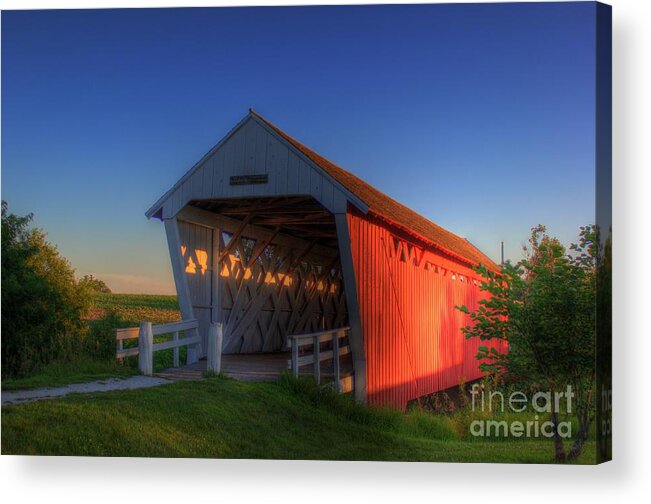 Bridges Of Madison County Acrylic Print featuring the photograph Imes Covered Bridge by Thomas Danilovich