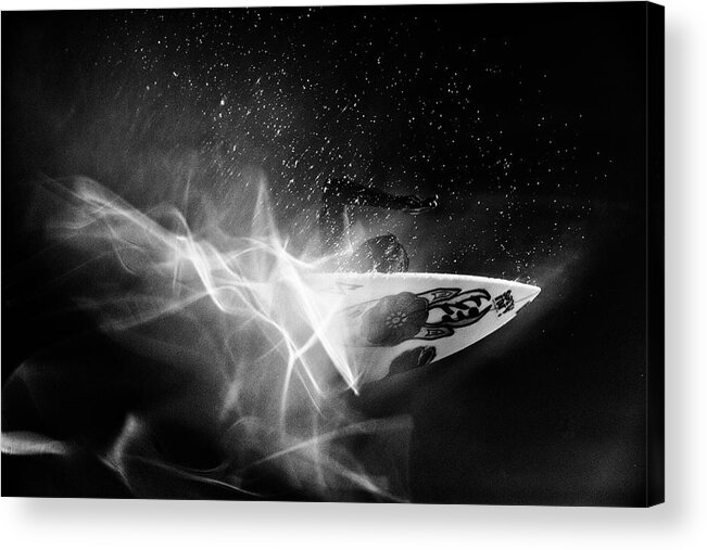 Surfing Acrylic Print featuring the photograph In Flames by Nik West