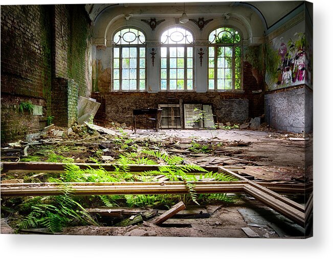 Belgium Acrylic Print featuring the photograph In the end nature always wins - urbex abandoned hotel by Dirk Ercken