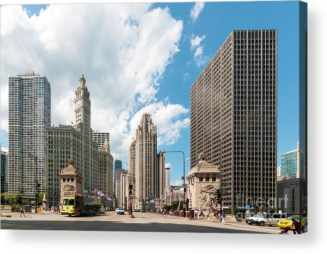 Chicago Acrylic Print featuring the photograph In the Middle of Wacker and Michigan by David Levin
