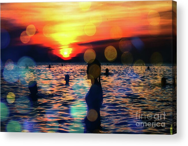 Water Acrylic Print featuring the digital art In The Water by Digital Art Cafe