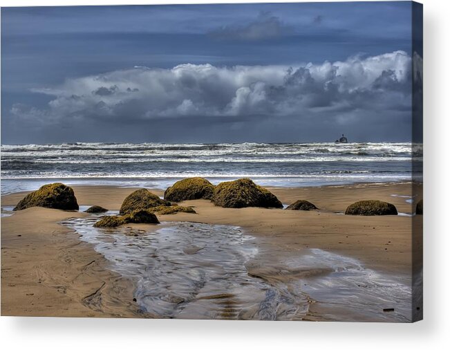 Hdr Acrylic Print featuring the photograph Indian Beach by Brad Granger