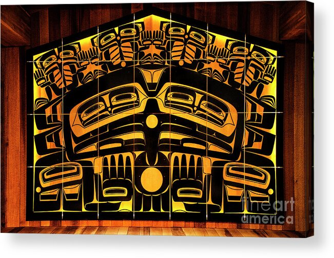 Indigenous Acrylic Print featuring the photograph Indigenous Long House Alaska by Bob Christopher