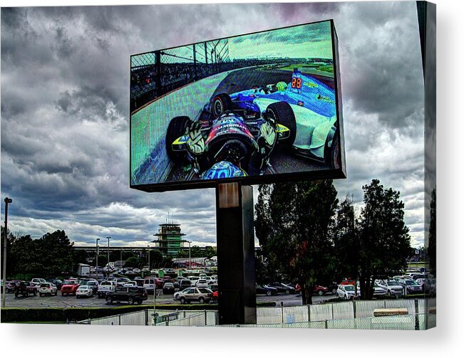 Crash Acrylic Print featuring the photograph Indy GP Crowding by Josh Williams