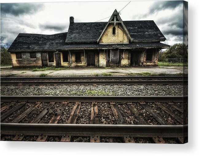Ingersoll Acrylic Print featuring the photograph Ingersoll Train Station color by Karl Anderson