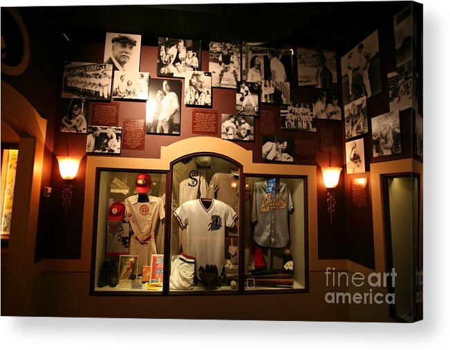 Cooperstown Acrylic Print featuring the photograph Inside Baseball Hall of Fame Displays I by Chuck Kuhn