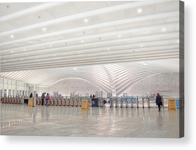 Oculus Acrylic Print featuring the photograph Inside the Oculus - New York City's Financial District by Dyle Warren