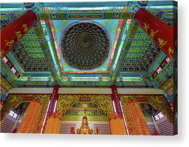 Tean Hou Temple Acrylic Print featuring the photograph Inside Thean Hou Temple by David Gn