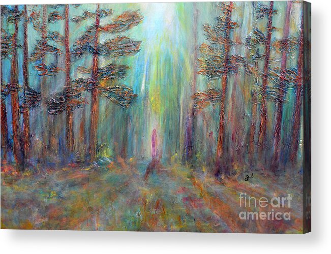 Woods Acrylic Print featuring the painting Into the Light by Claire Bull