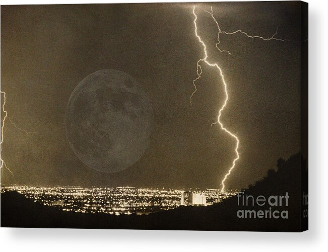  Lightning Acrylic Print featuring the photograph Into the night by James BO Insogna
