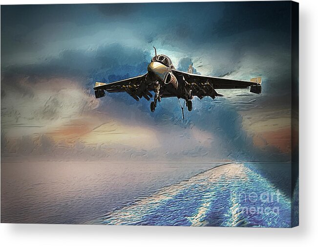 A-6 Acrylic Print featuring the digital art Intruder Returns by Airpower Art