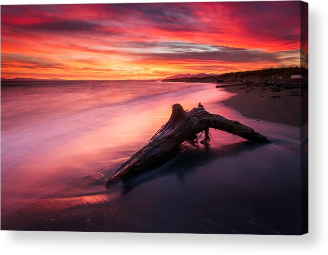 Vancouver Acrylic Print featuring the photograph Iona Beach Sunset by Alexis Birkill