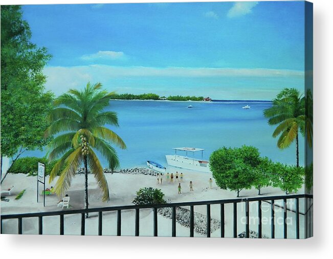 Water Acrylic Print featuring the painting Island Time by Kenneth Harris