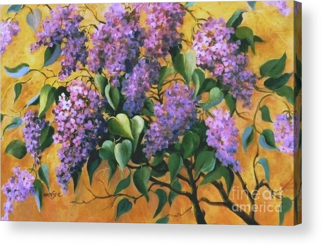 Flovers Acrylic Print featuring the painting It is Lilac Time 2 by Marta Styk