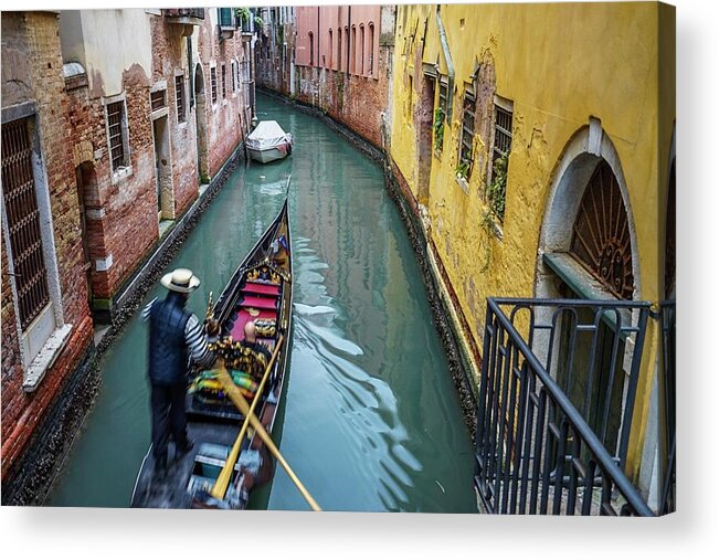Italy Acrylic Print featuring the photograph Italy Venice Gondora by Street Fashion News