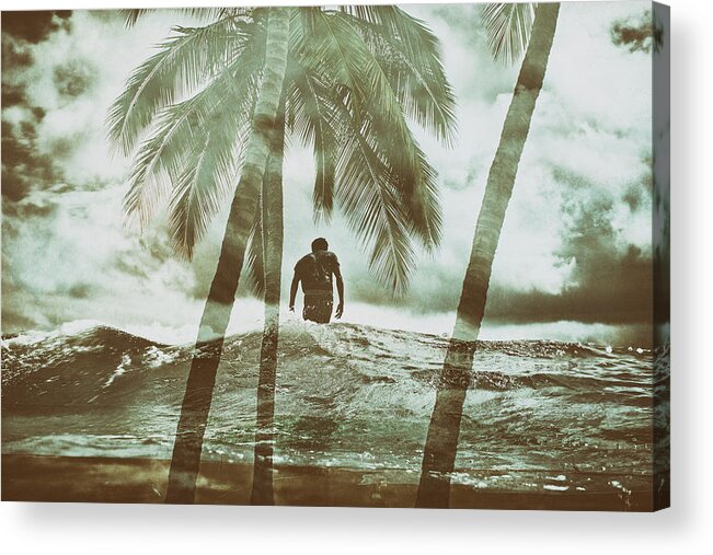 Surfing Acrylic Print featuring the photograph Izzy Jive And Palms by Nik West