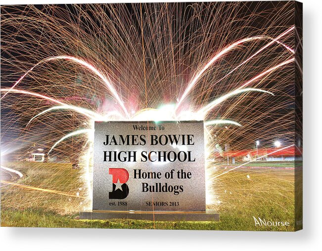 James Bowie High School Acrylic Print featuring the photograph James Bowie High School by Andrew Nourse