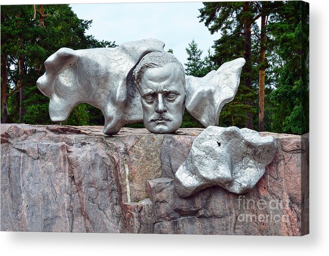 Sibelius Acrylic Print featuring the photograph Jean Sibelius Sculpture by Catherine Sherman