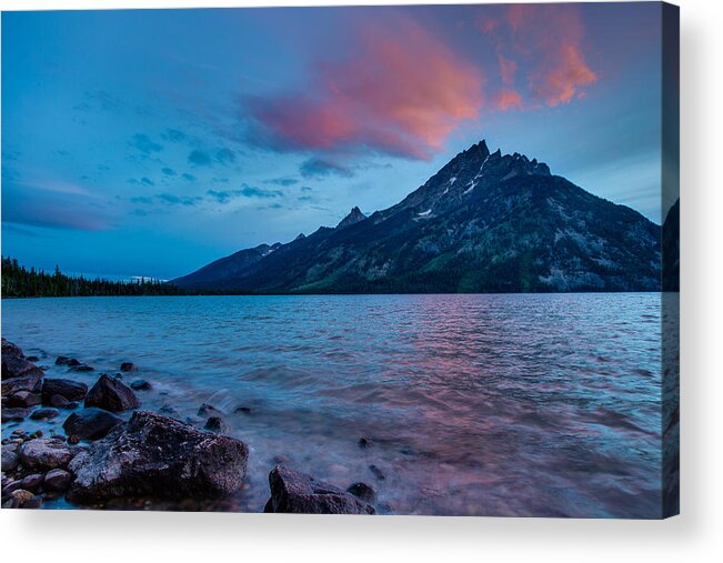 Jenny Lake Acrylic Print featuring the photograph Jenny Lake at Sunset by Adam Mateo Fierro