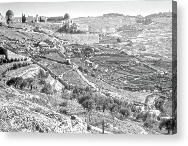 Jerusalem City Acrylic Print featuring the photograph Jerusalem City 1950 by Munir Alawi