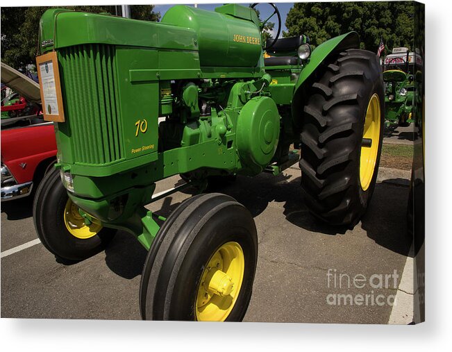 Tractor Acrylic Print featuring the photograph John Deere 70 by Mike Eingle