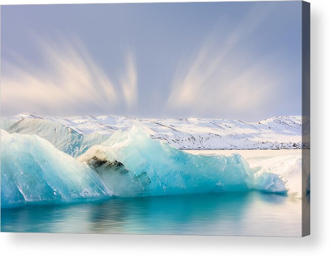 Cloud Acrylic Print featuring the photograph Jokulsarlon Glacier Lagoon by Sue Leonard