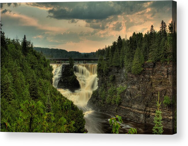 Green Mantle Acrylic Print featuring the photograph Kakabeka Falls After a Storm by Jakub Sisak