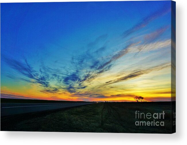 Kansas Acrylic Print featuring the photograph Kansas sunrise2 by Merle Grenz