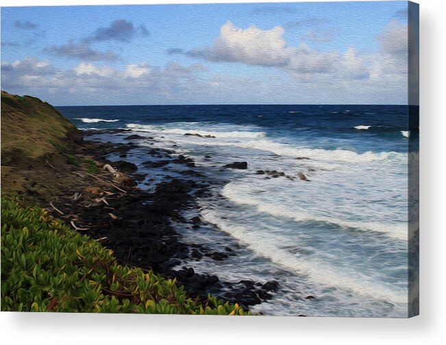 Bonnie Follett Acrylic Print featuring the photograph Kauai Shore 1 by Bonnie Follett