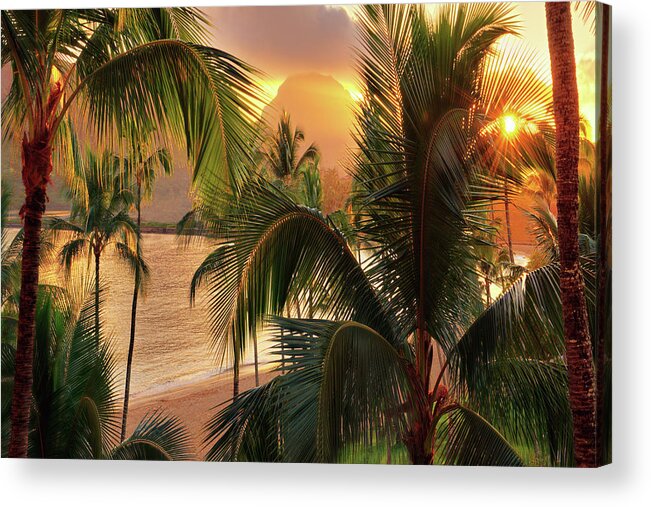 Olena Art Acrylic Print featuring the photograph Kauai Tropical Island by OLena Art